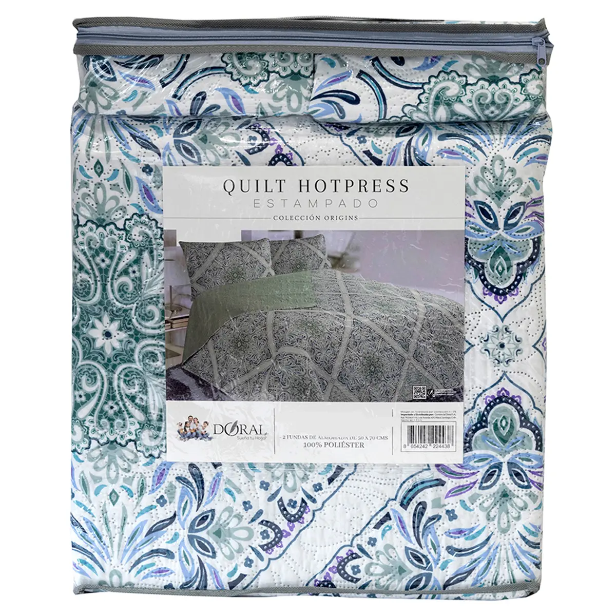 QUILT DORAL HOTPRESS ESTAMPADO ORIGINS 2 PLAZAS D15 - 4