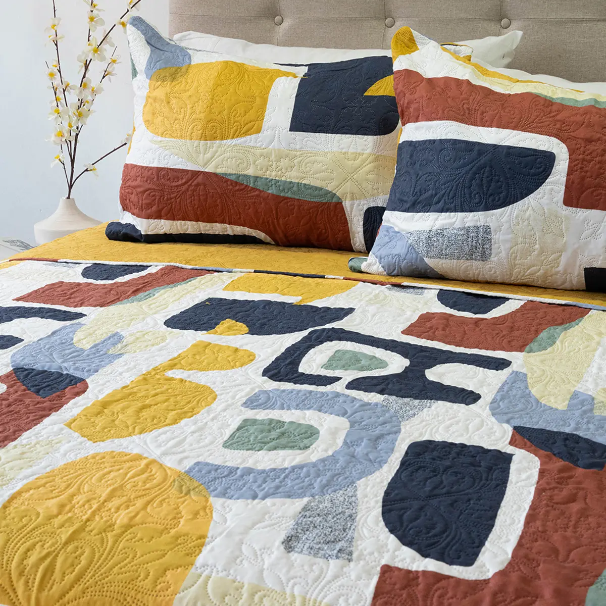 QUILT DORAL HOTPRESS ESTAMPADO ORIGINS 2 PLAZAS D16 - 2