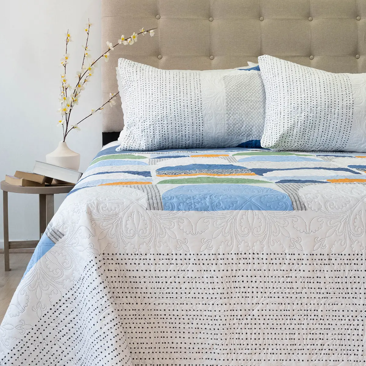 QUILT DORAL HOTPRESS ESTAMPADO ORIGINS 2 PLAZAS D18 - 1