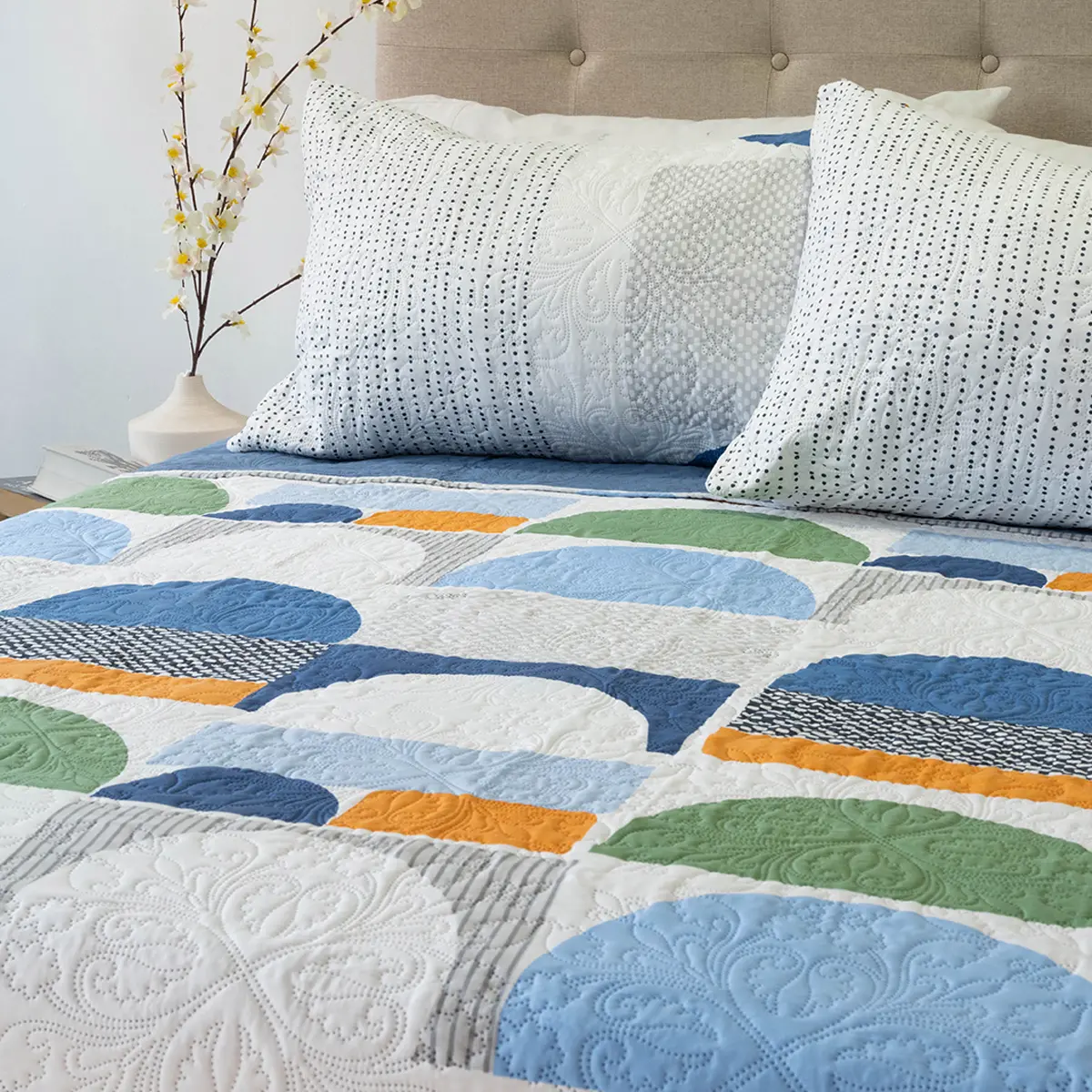 QUILT DORAL HOTPRESS ESTAMPADO ORIGINS 2 PLAZAS D18 - 2