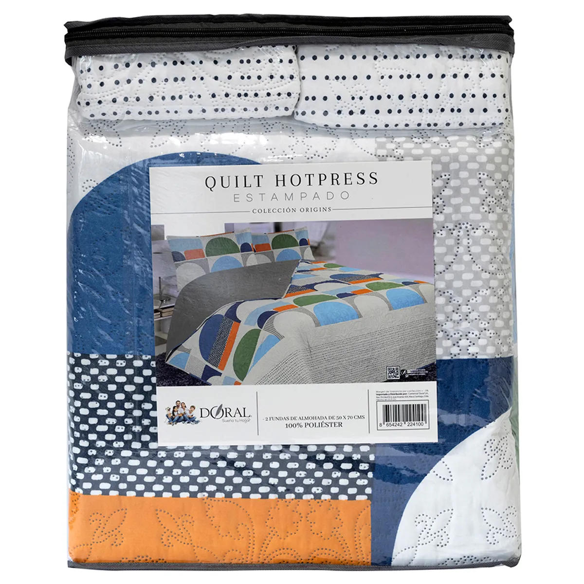 QUILT DORAL HOTPRESS ESTAMPADO ORIGINS 2 PLAZAS D18 - 4