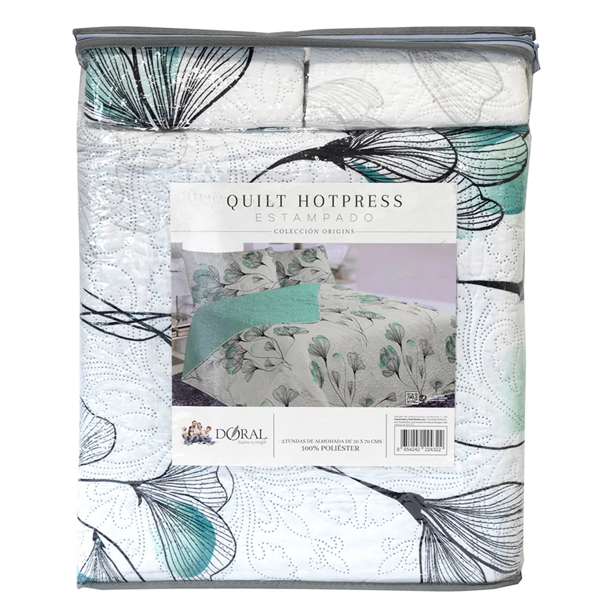 QUILT DORAL HOTPRESS ESTAMPADO ORIGINS 2 PLAZAS D11 - 4