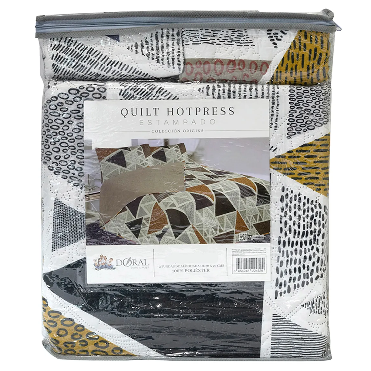 QUILT DORAL HOTPRESS ESTAMPADO ORIGINS 2 PLAZAS D7 - 4