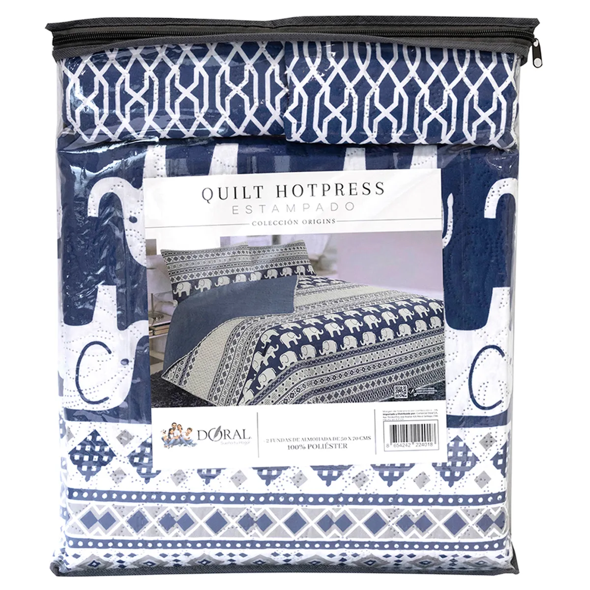 QUILT DORAL HOTPRESS ESTAMPADO ORIGINS 2 PLAZAS D9 - 4