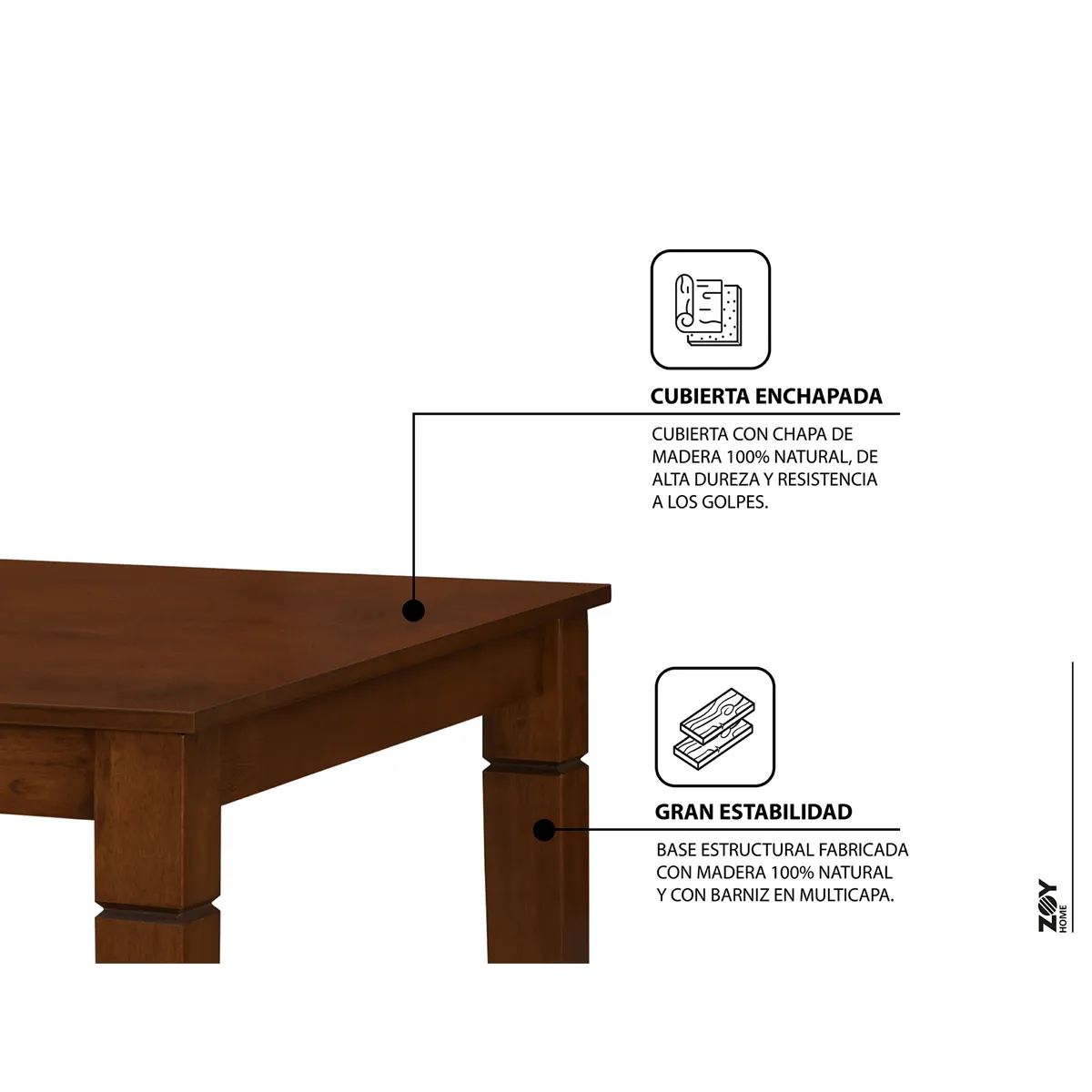 JUEGO DE COMEDOR ZOY HOME IBIZA 6 SILLAS - 7
