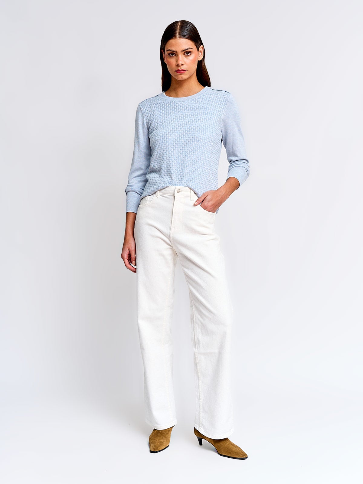 SWEATER MUJER CACHAREL MANGA LARGA TEXTURADO - 4