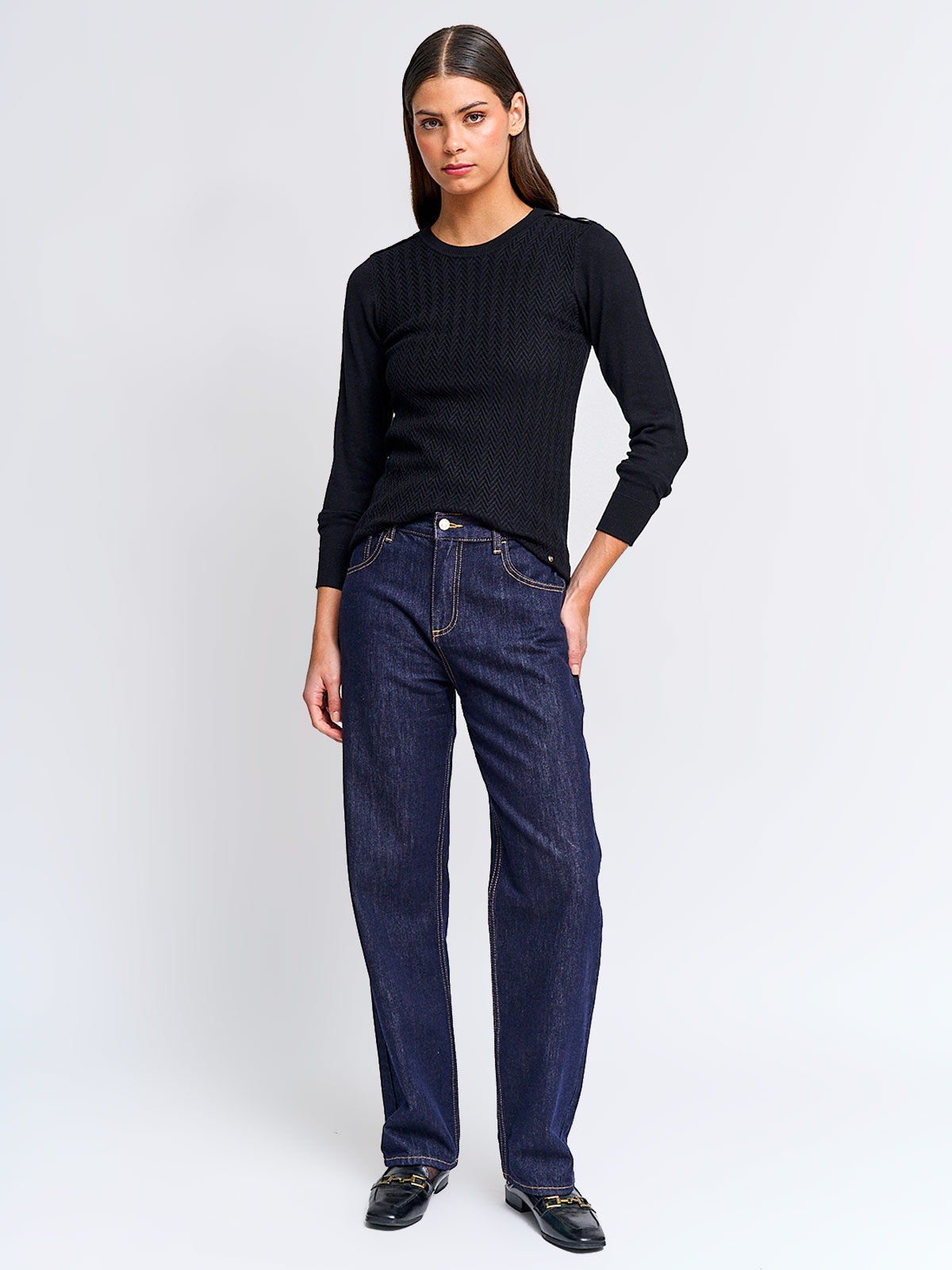 SWEATER MUJER CACHAREL MANGA LARGA TEXTURADO - 4