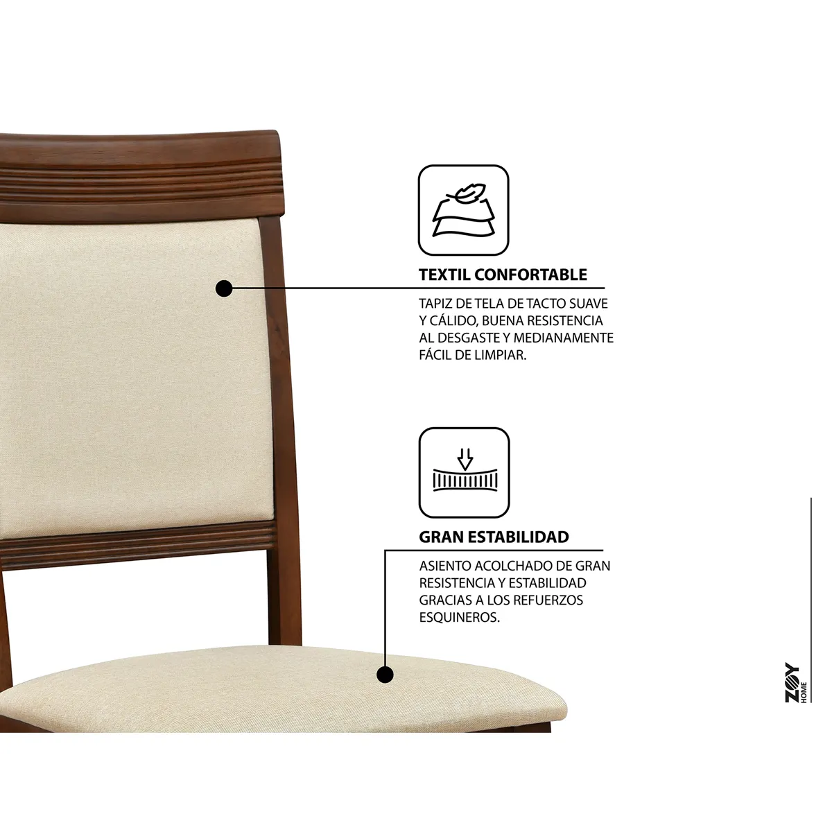JUEGO DE COMEDOR ZOY HOME SANTORINI 4 SILLAS - 3