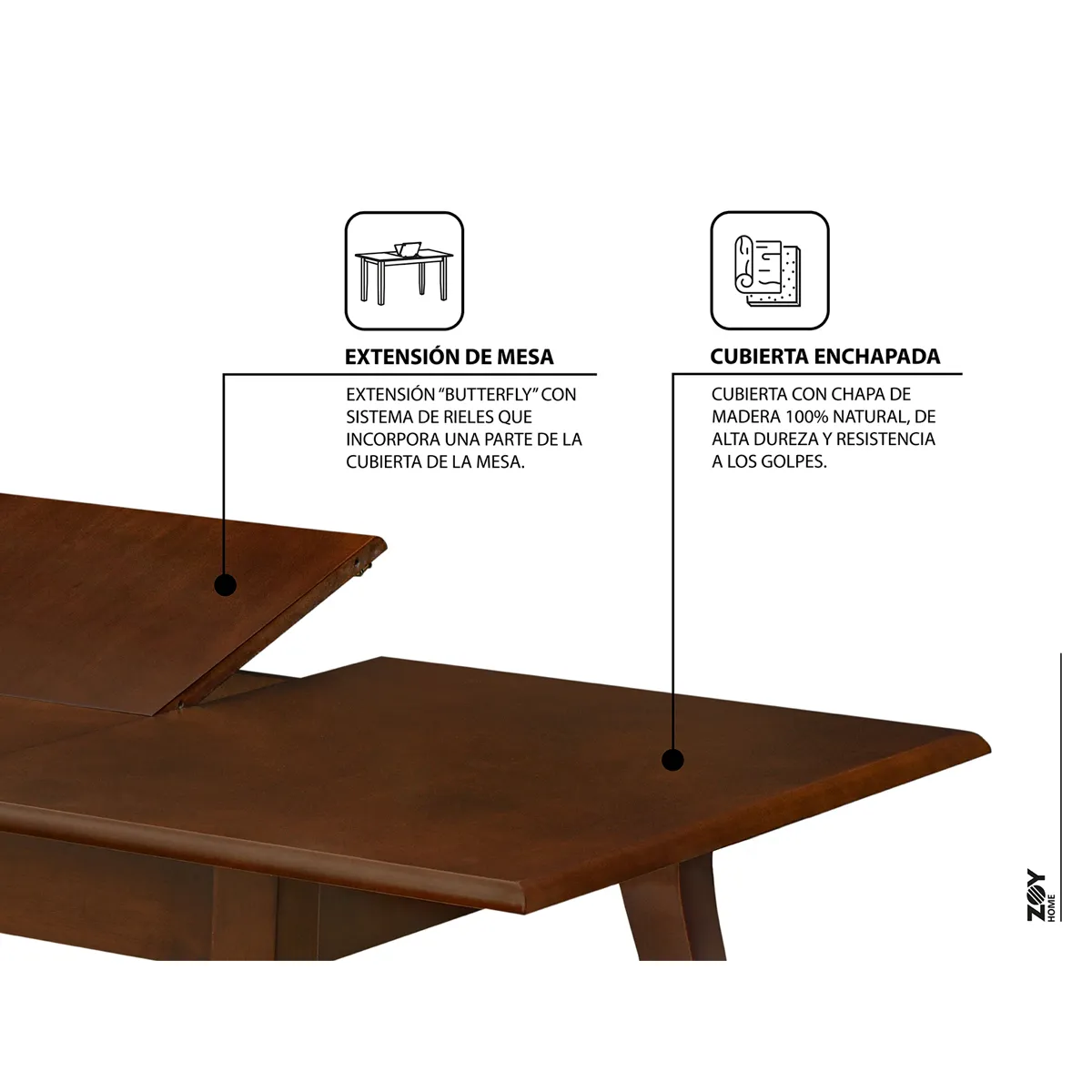 JUEGO DE COMEDOR ZOY HOME SANTORINI 4 SILLAS - 4