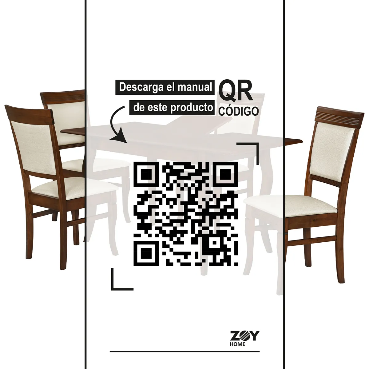 JUEGO DE COMEDOR ZOY HOME SANTORINI 4 SILLAS - 10