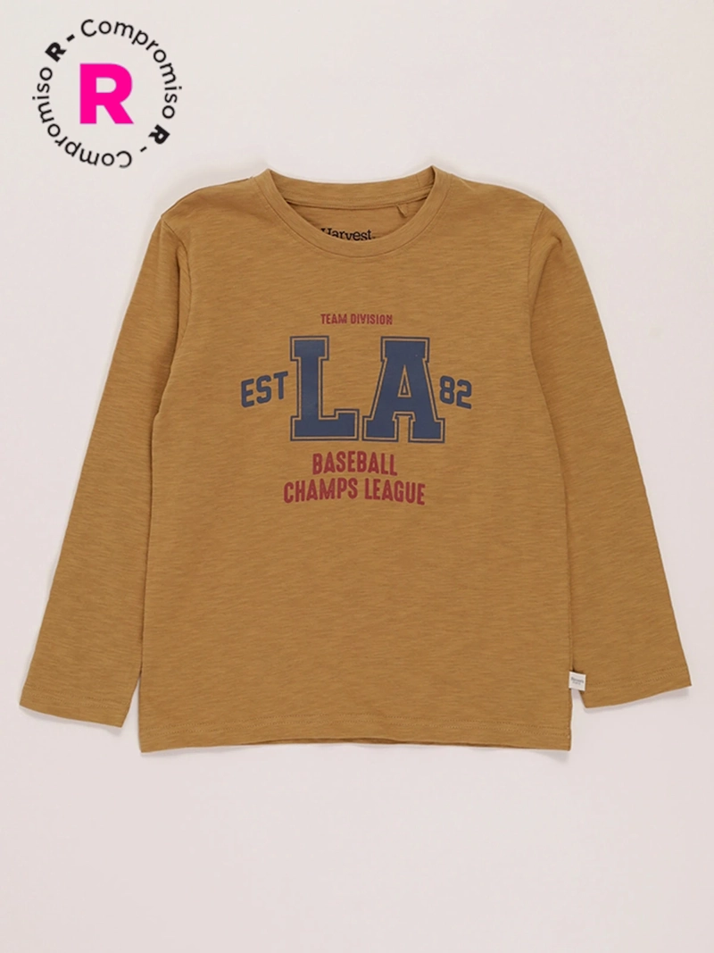 POLERA MANGA LARGA ALGODÓN NIÑO HARVEST ESTAMPADO