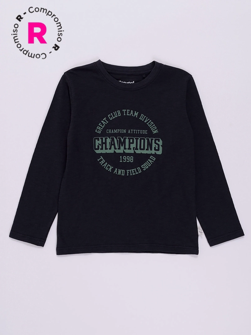 POLERA MANGA LARGA ALGODÓN NIÑO HARVEST ESTAMPADO