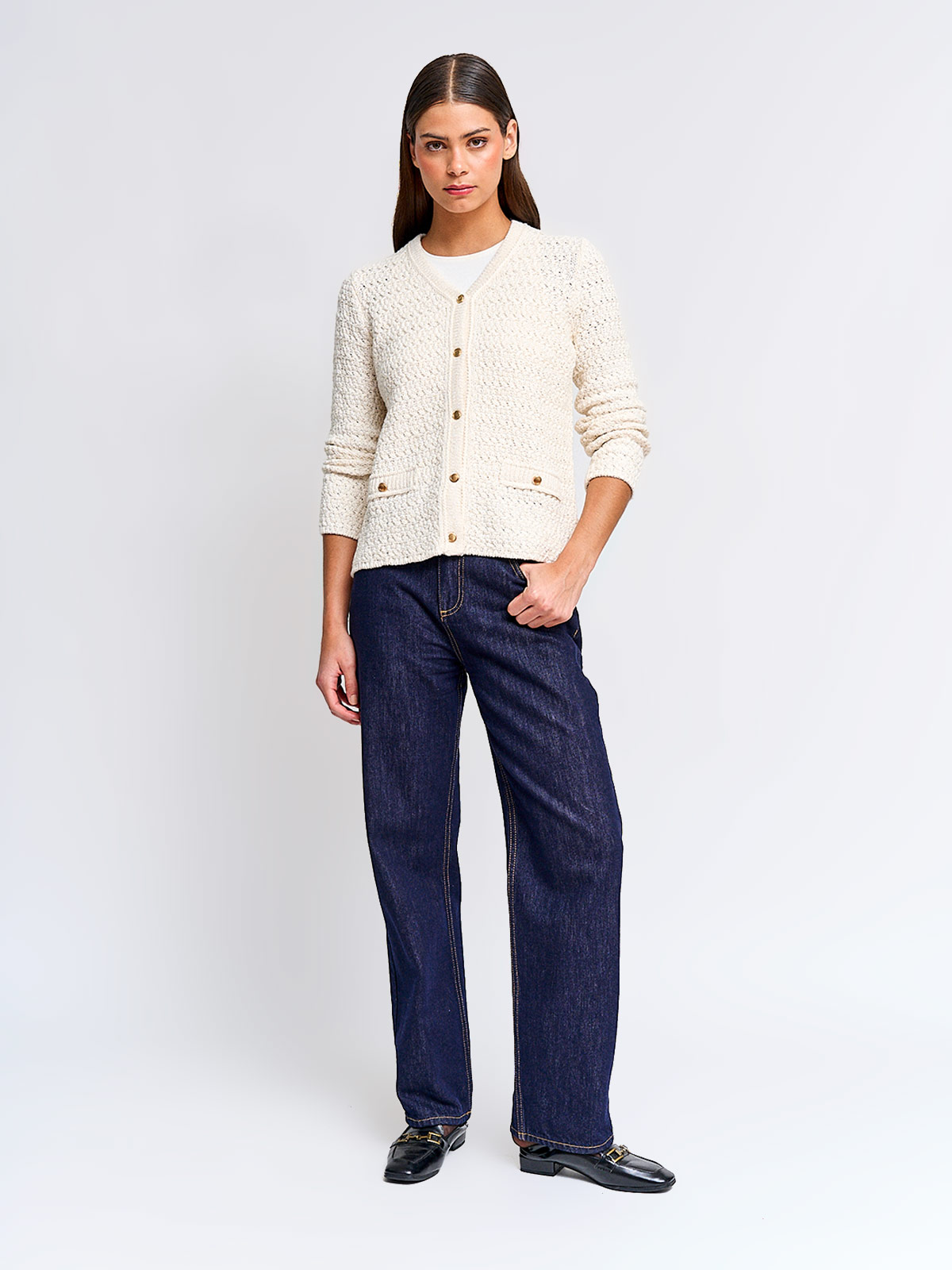 CARDIGAN MUJER CACHAREL ALGODÓN BOTONES - 4