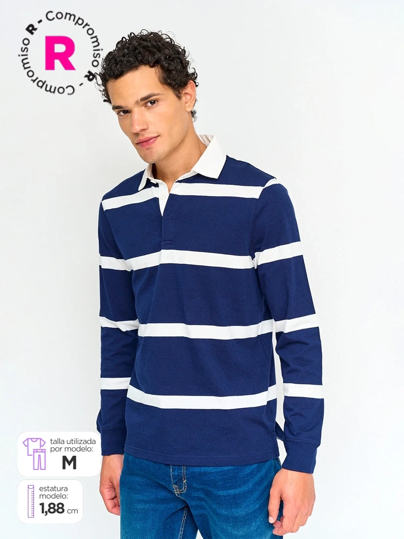 POLERA HOMBRE KENNETH STEVENS ALGODÓN MANGA LARGA - 1