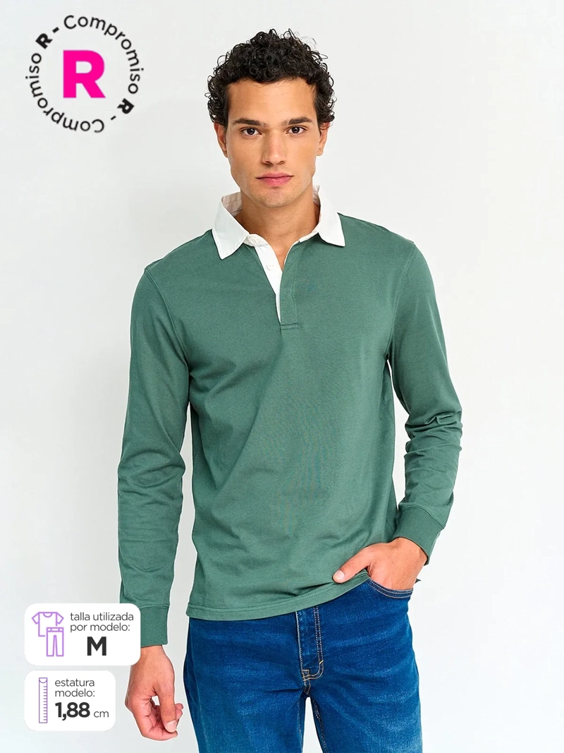 POLERA HOMBRE KENNETH STEVENS ALGODÓN MANGA LARGA - 1