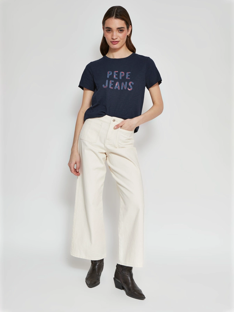 POLERA MUJER PEPE JEANS ALGODÓN LENTEJUELAS - 4