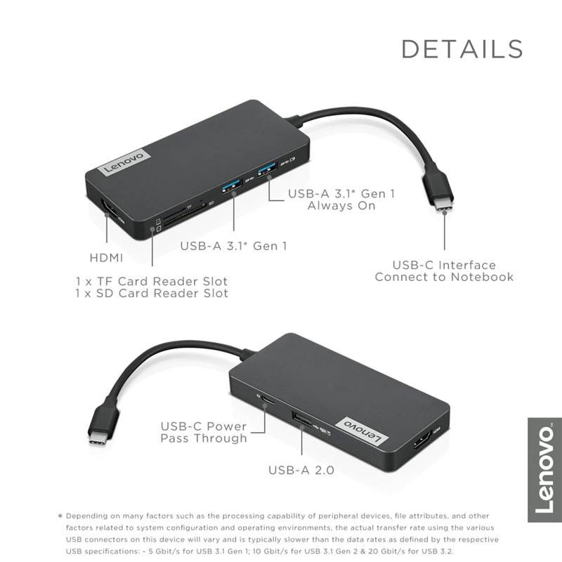ADAPTADOR LENOVO HUB USB C 7 EN 1 - 6