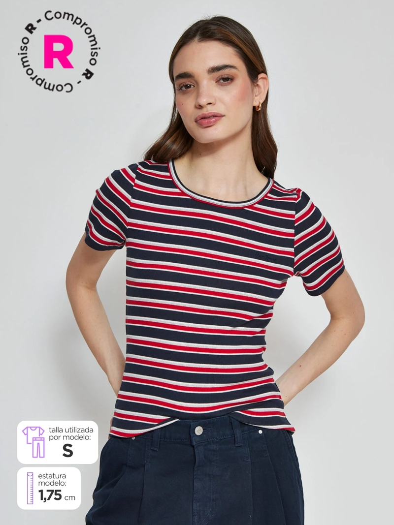 POLERA MUJER PEPE JEANS ALGODÓN RIB - 1