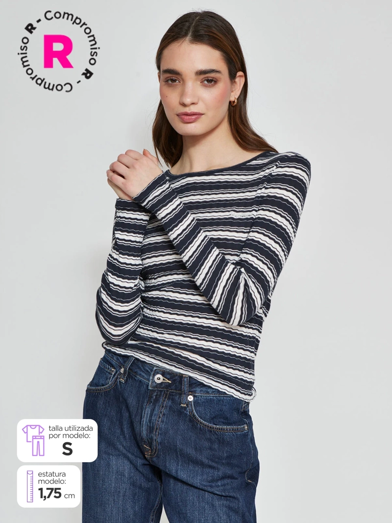 POLERA MUJER PEPE JEANS ALGODÓN RIB - 1