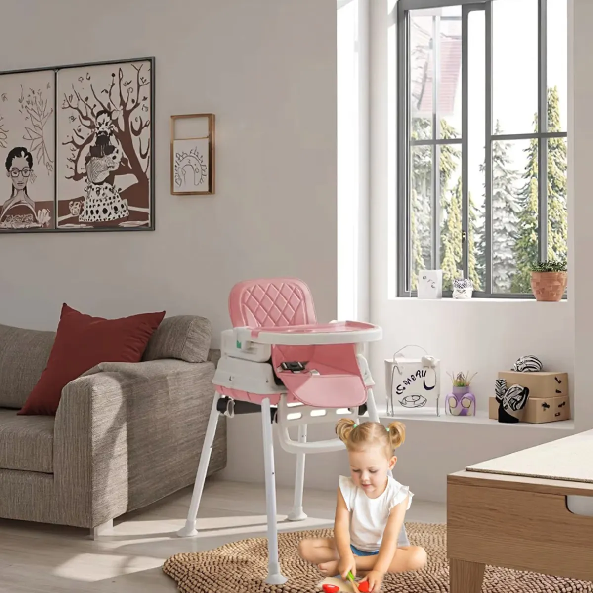 SILLA DE COMER FLORENCIA ROSA 4 EN 1 - 4