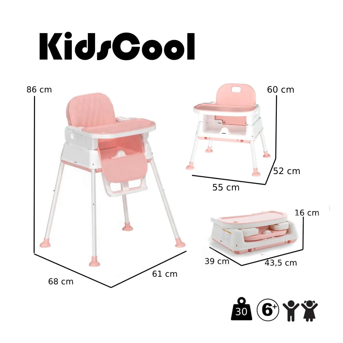 SILLA DE COMER FLORENCIA ROSA 4 EN 1 - 7