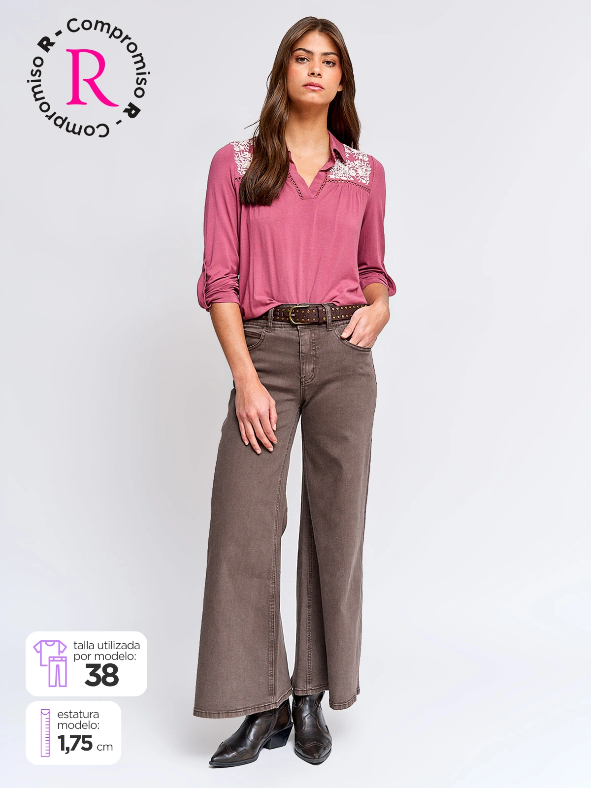 PANTALÓN MUJER TATIENNE ALGODÓN WIDE LEG - 1