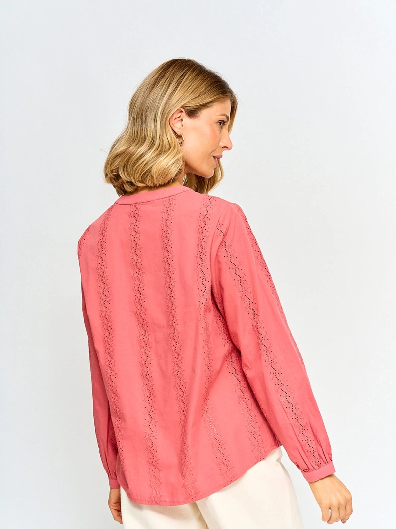 BLUSA MUJER AZIZ ALGODÓN MANGA LARGA BORDADA - 2