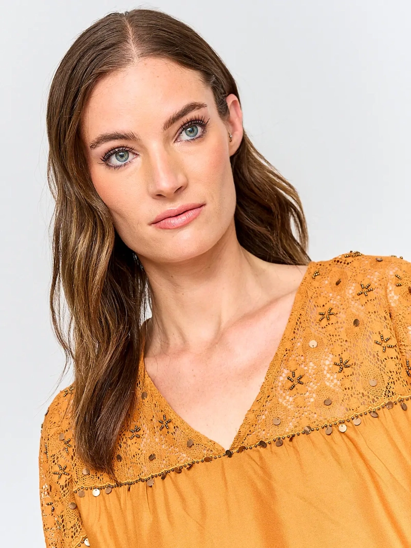 BLUSA MUJER TATIENNE MANGA LARGA LENTEJUELAS - 3