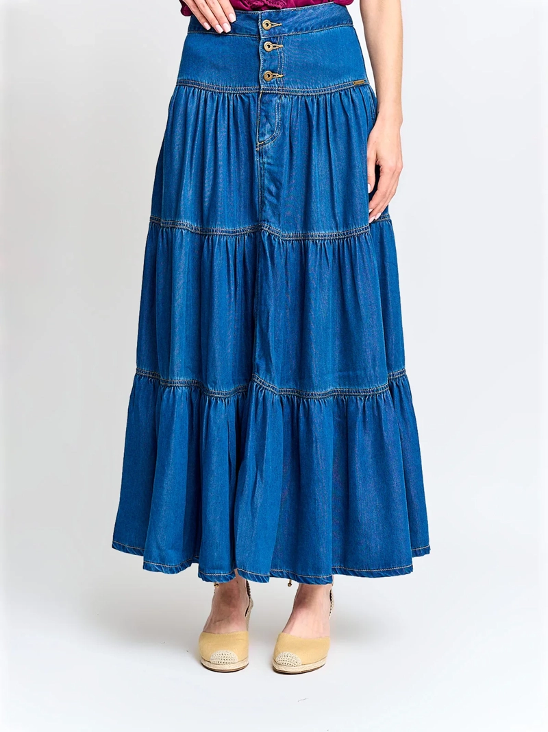 FALDA MUJER TATIENNE LARGA DENIM - 2