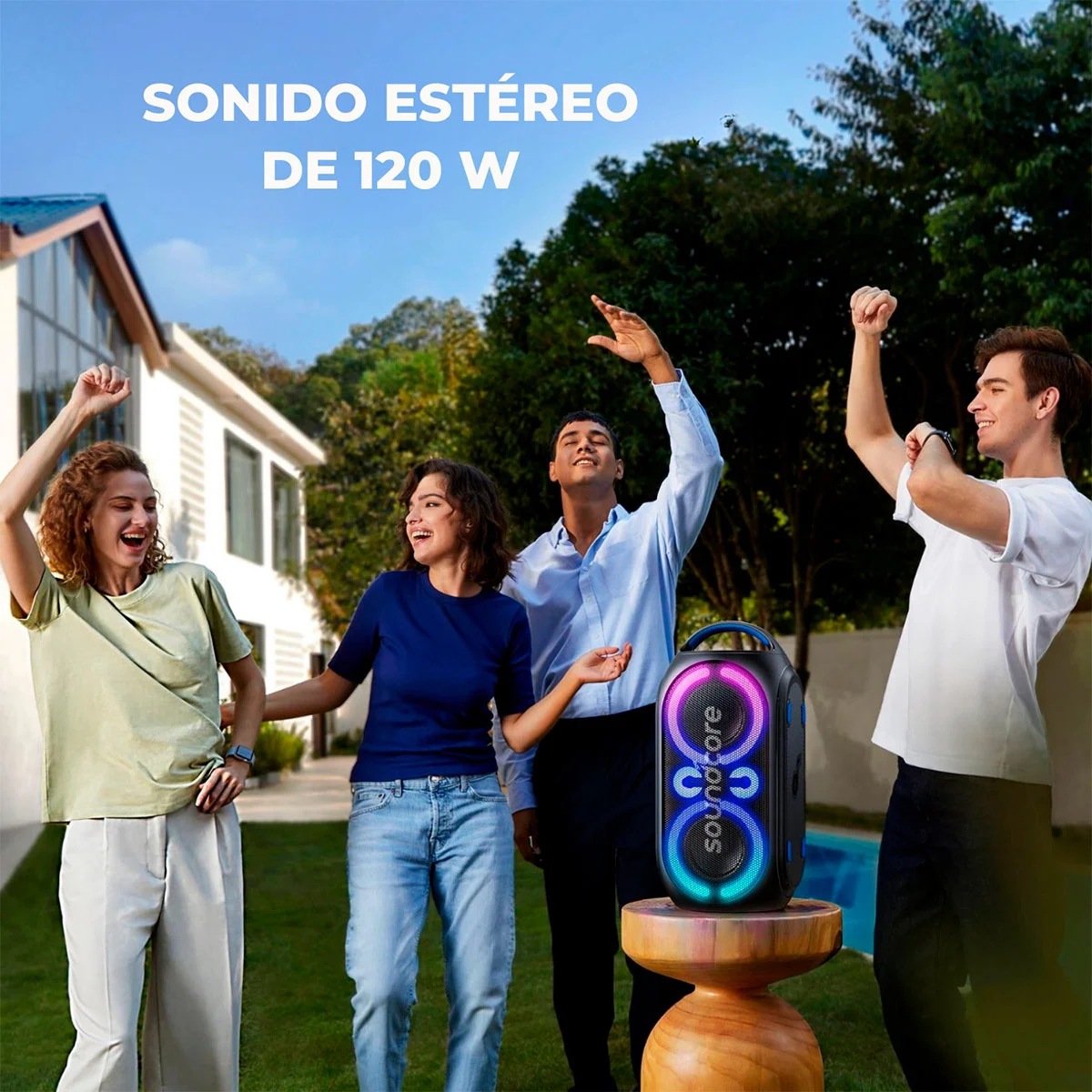 PARLANTE BLUETOOTH SOUNDCORE RAVE PARTY 2 NEW - 8