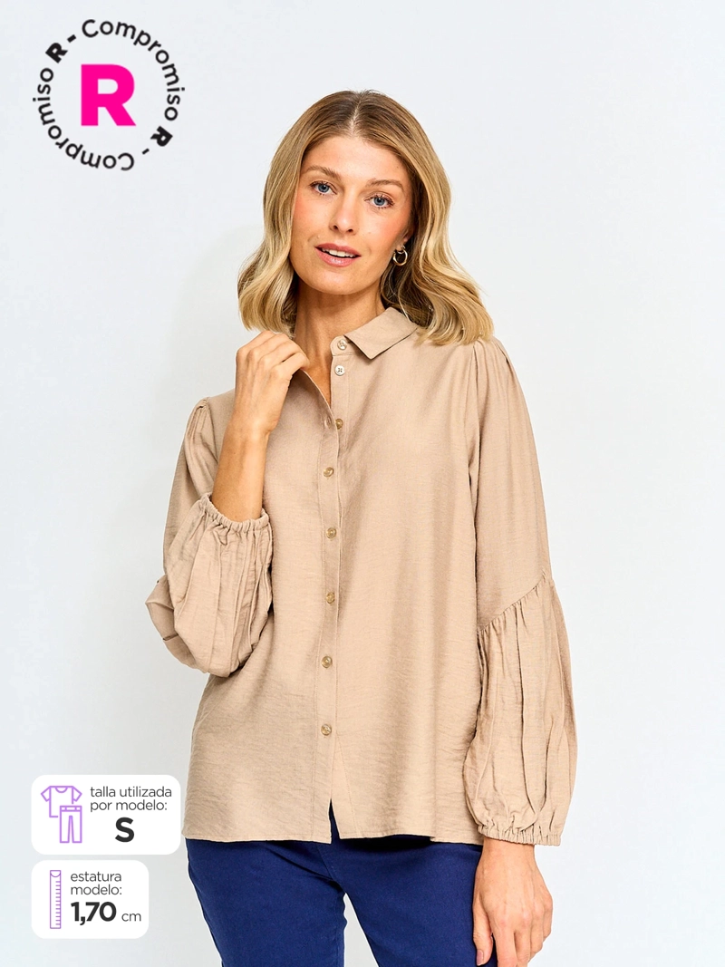 BLUSA MUJER REGATTA MANGA LARGA GLOBO - 1
