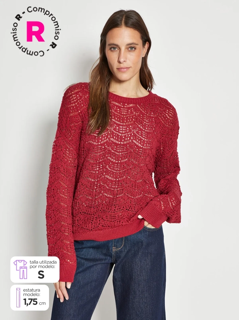SWEATER MUJER REGATTA MANGA LARGA CALADO - 1