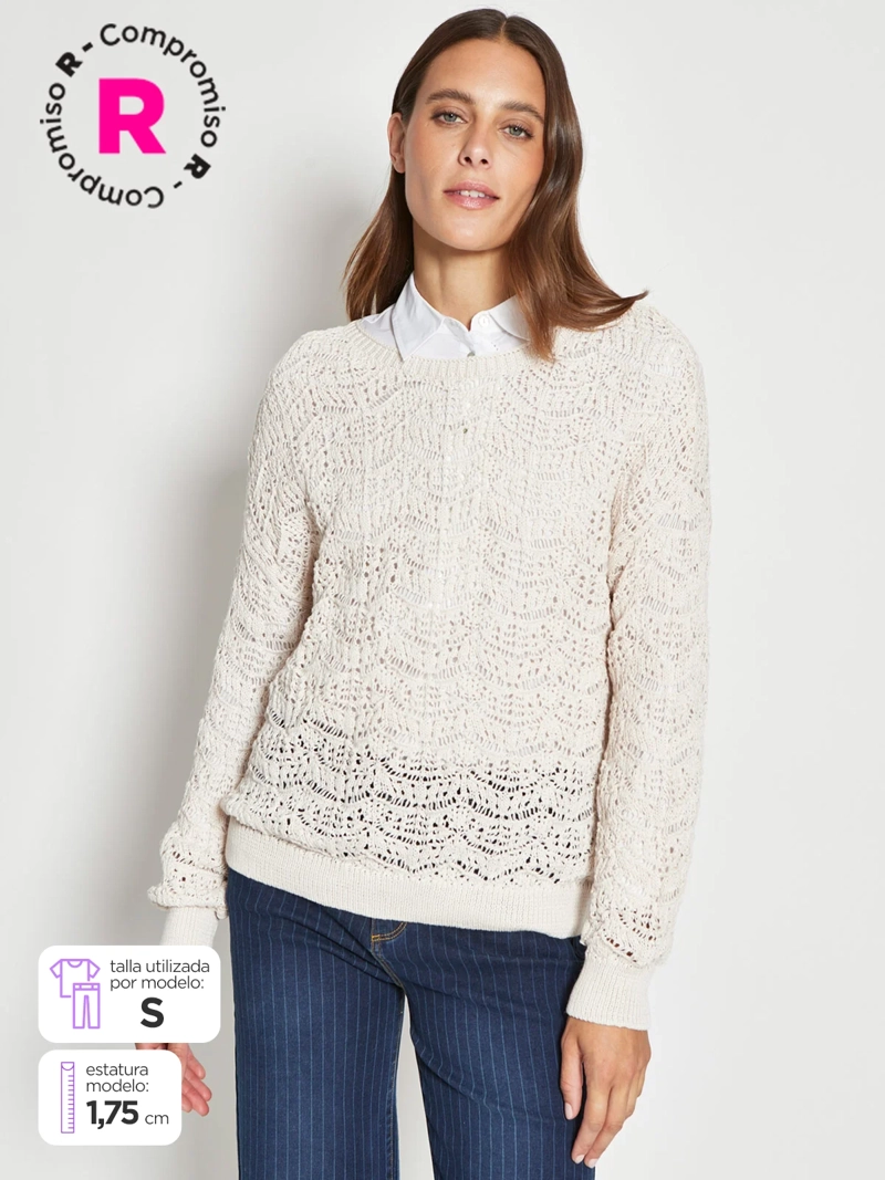 SWEATER MUJER REGATTA MANGA LARGA CALADO - 1