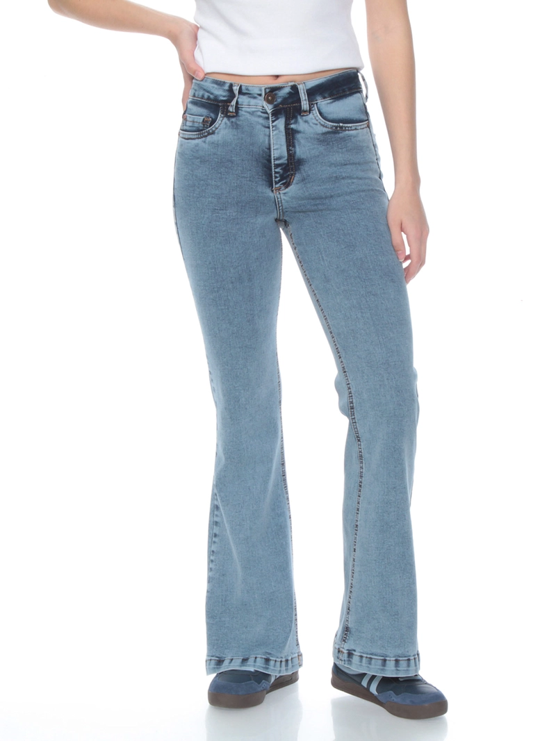 JEANS MUJER WADOS FLARE ALGODÓN TIRO ALTO PUSH UP - 2