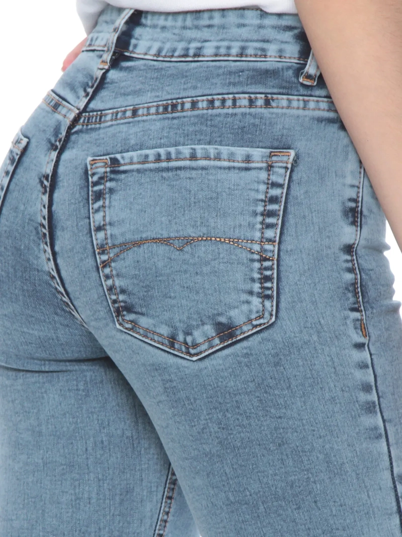 JEANS MUJER WADOS FLARE ALGODÓN TIRO ALTO PUSH UP - 6