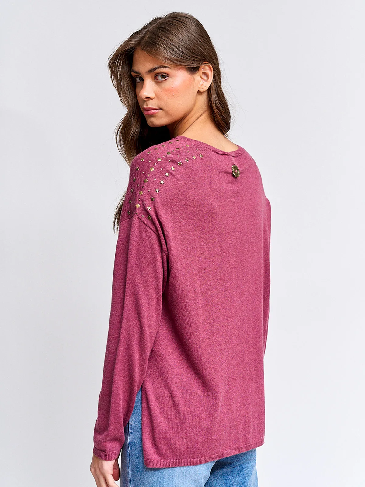 SWEATER MUJER TATIENNE CUELLO REDONDO TACHAS - 2