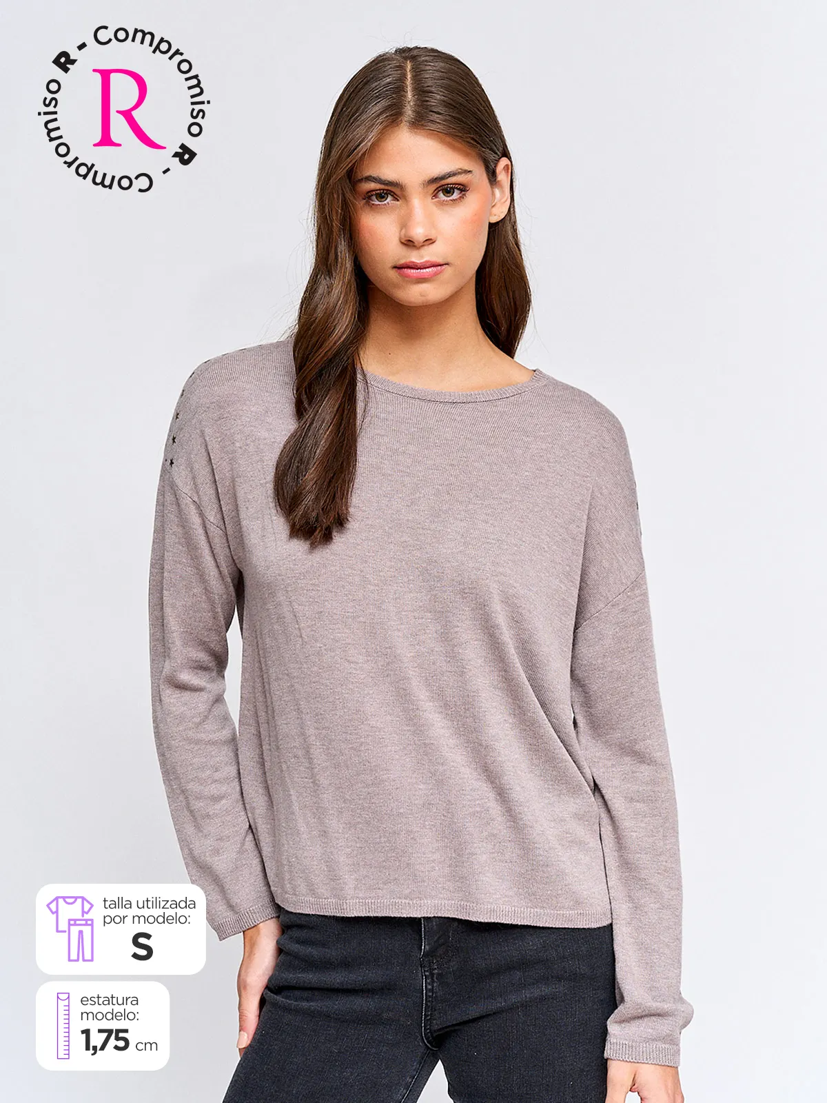 SWEATER MUJER TATIENNE CUELLO REDONDO TACHAS - 1