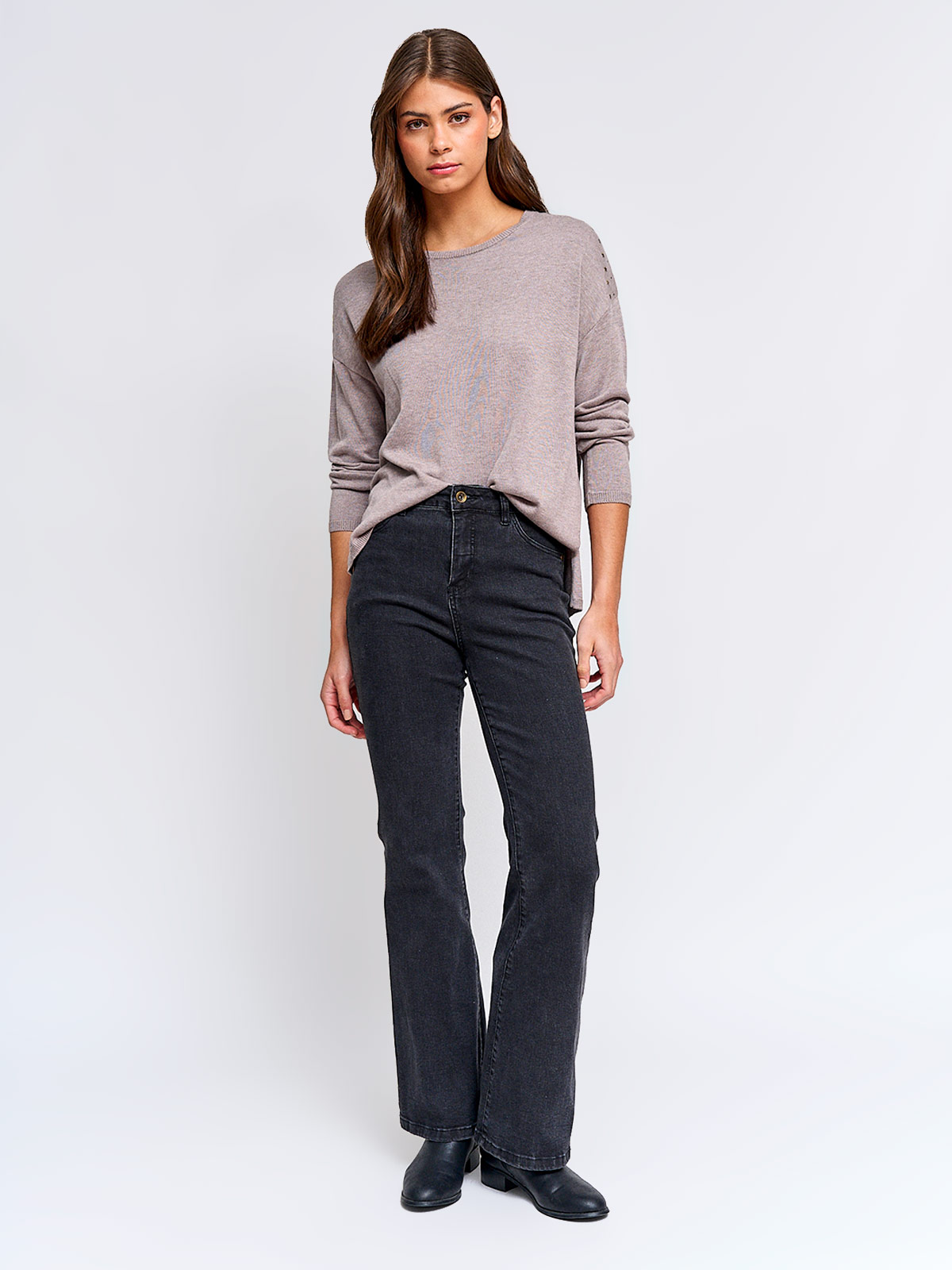SWEATER MUJER TATIENNE CUELLO REDONDO TACHAS - 4
