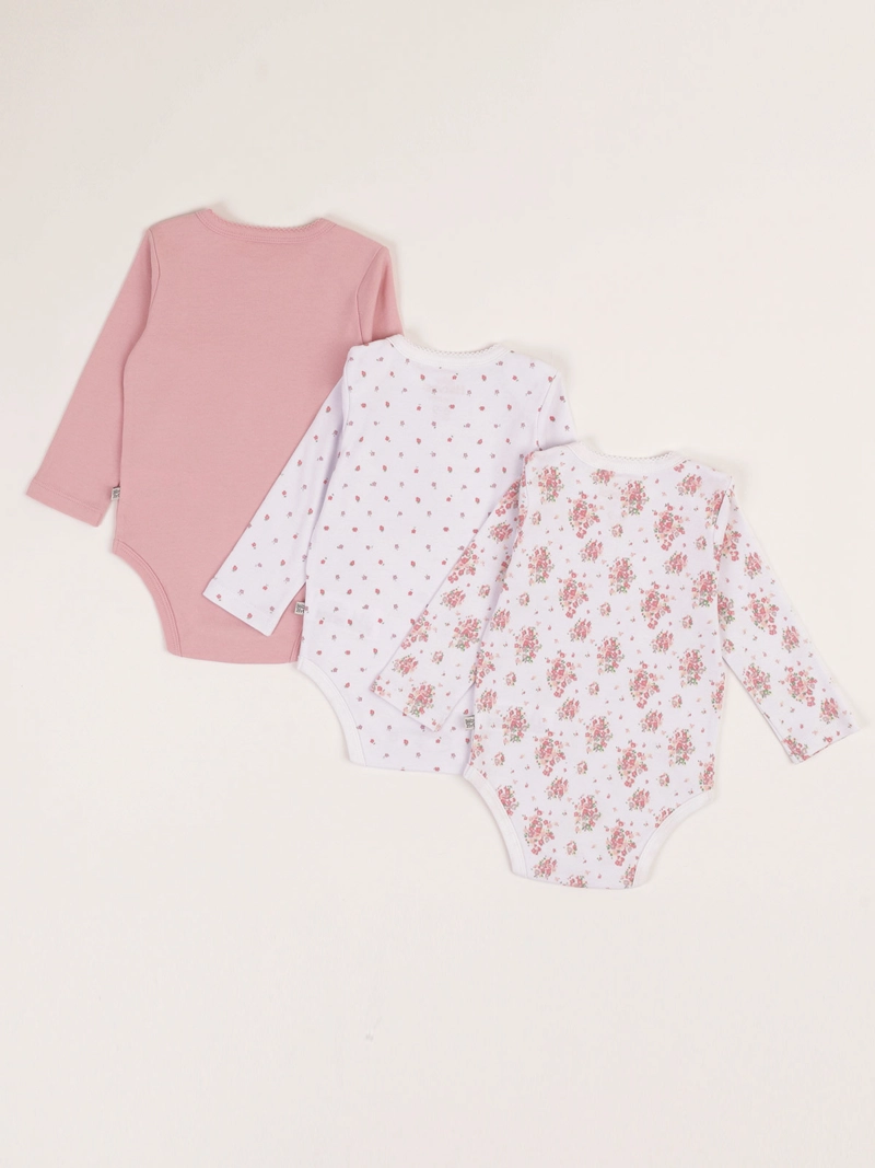 TRIPACK BODIES ALGODÓN NIÑA BABY HARVEST COLORES - 2