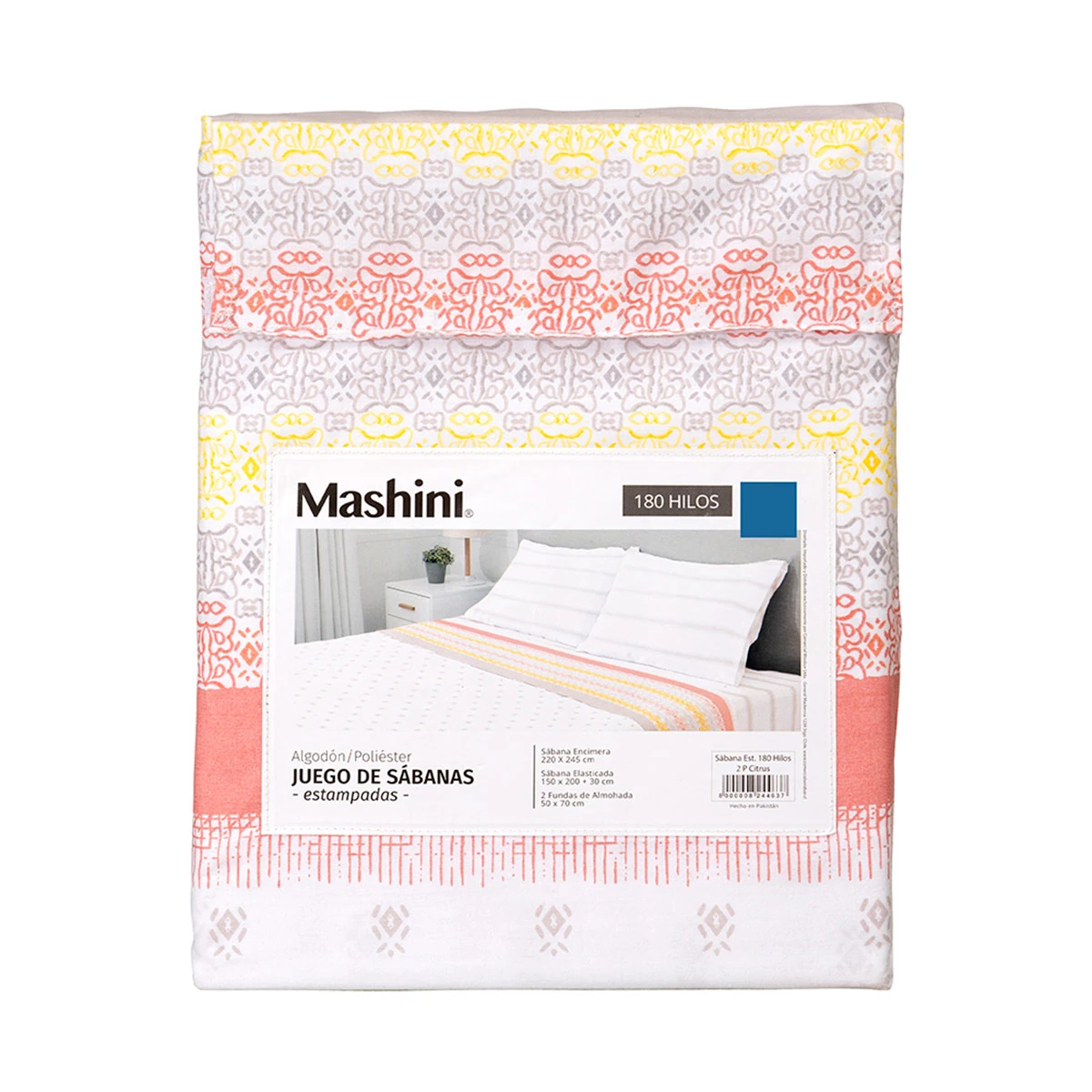JUEGO DE SÁBANAS MASHINI 180 HILOS SÚPER KING CITRUS - 5