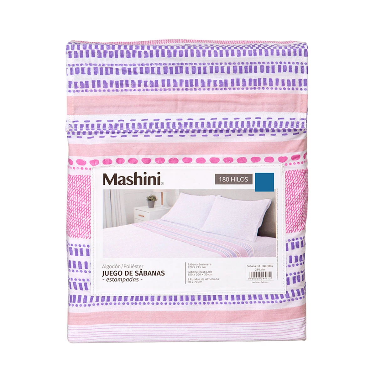 JUEGO DE SÁBANAS MASHINI 180 HILOS SÚPER KING LIRIO - 5