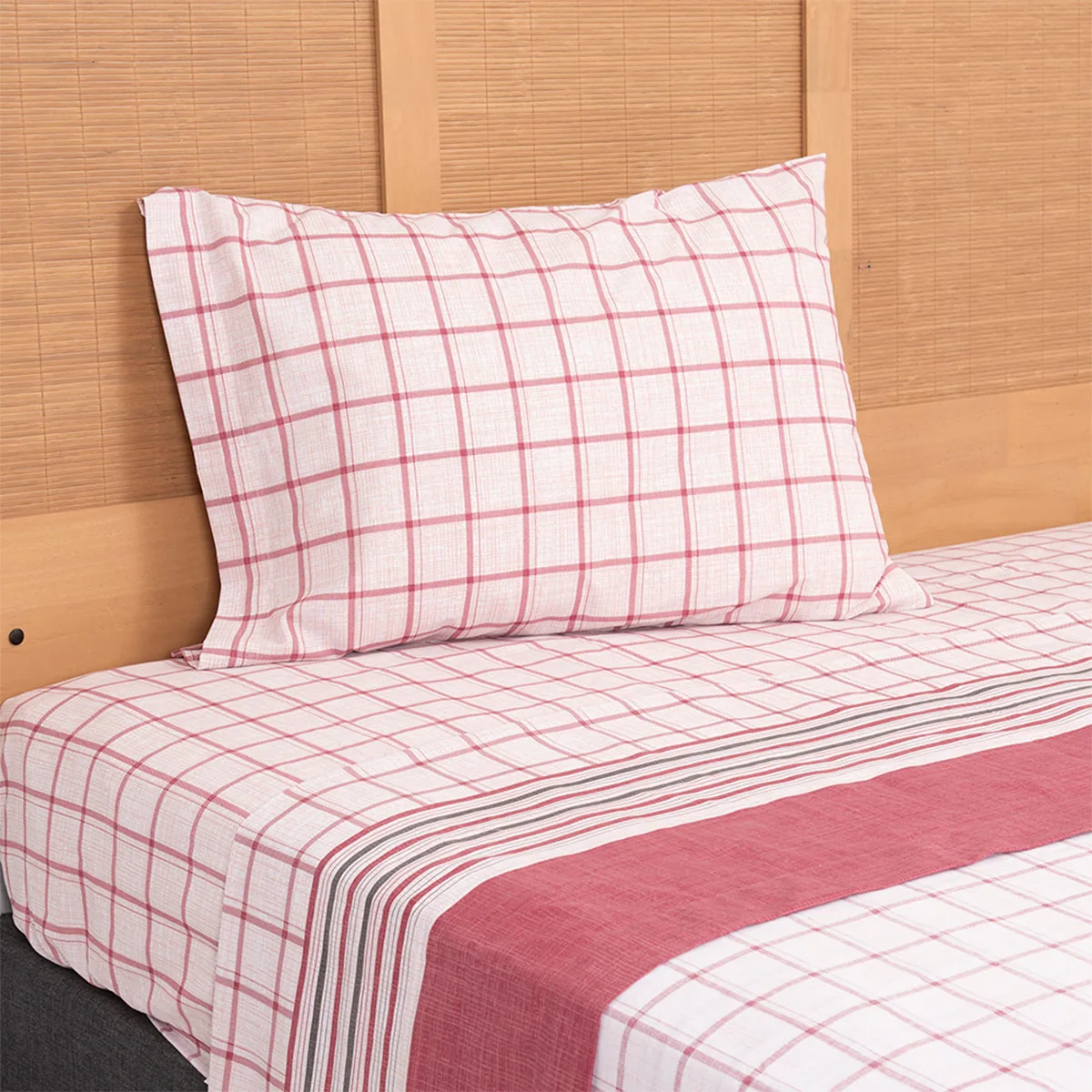JUEGO DE SÁBANAS MASHINI ESTAMPADA 144 HILOS 1.5 PLAZAS TARTAN - 2