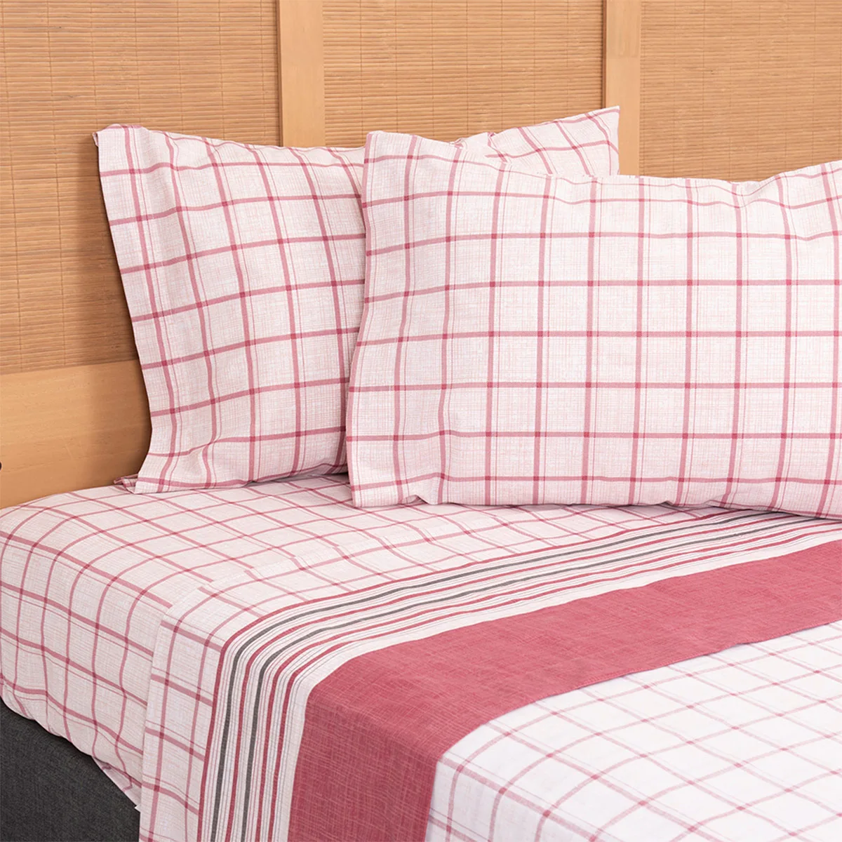 JUEGO DE SÁBANAS MASHINI ESTAMPADA 144 HILOS 2 PLAZAS TARTAN - 2