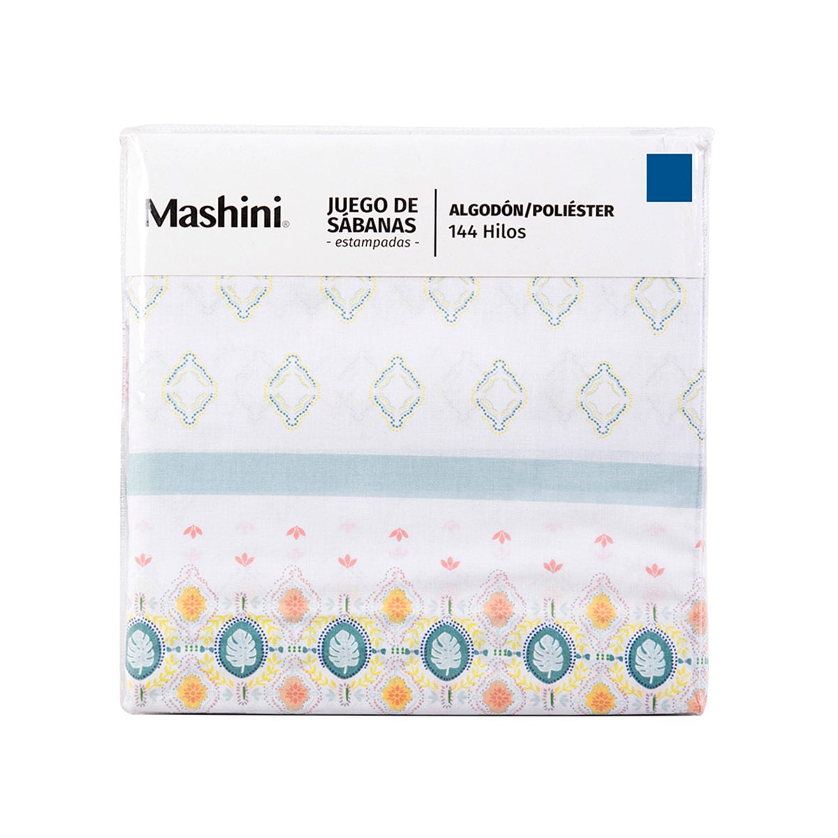JUEGO DE SÁBANAS MASHINI ESTAMPADA 144 HILOS KING CISNE - 5