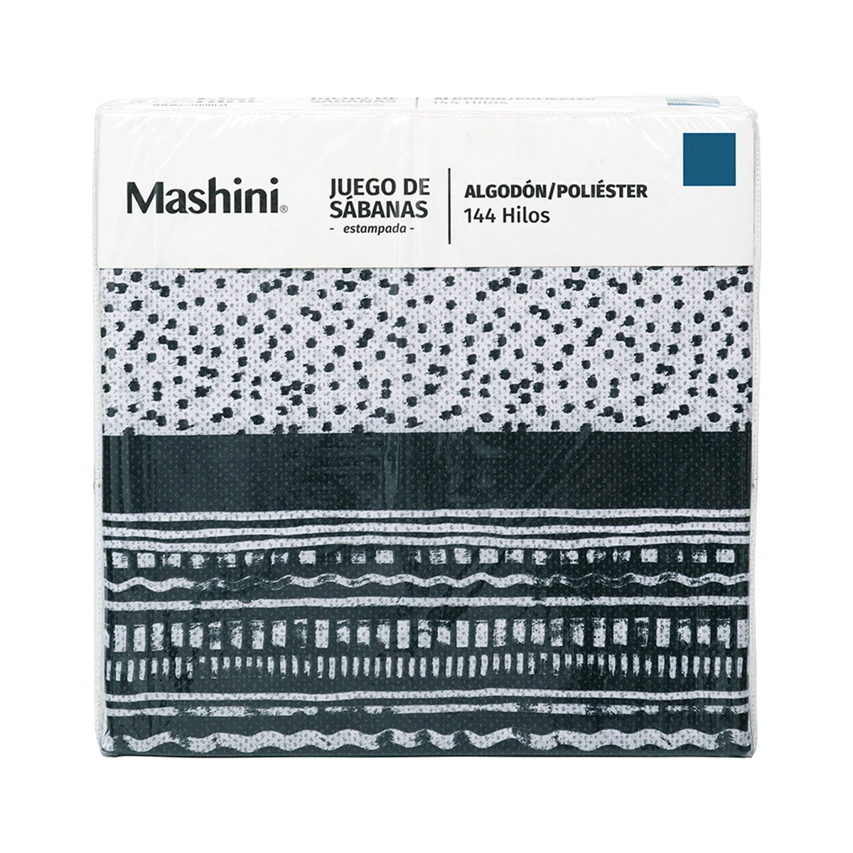JUEGO DE SÁBANAS MASHINI ESTAMPADA 144 HILOS KING GEOMETRIC - 5