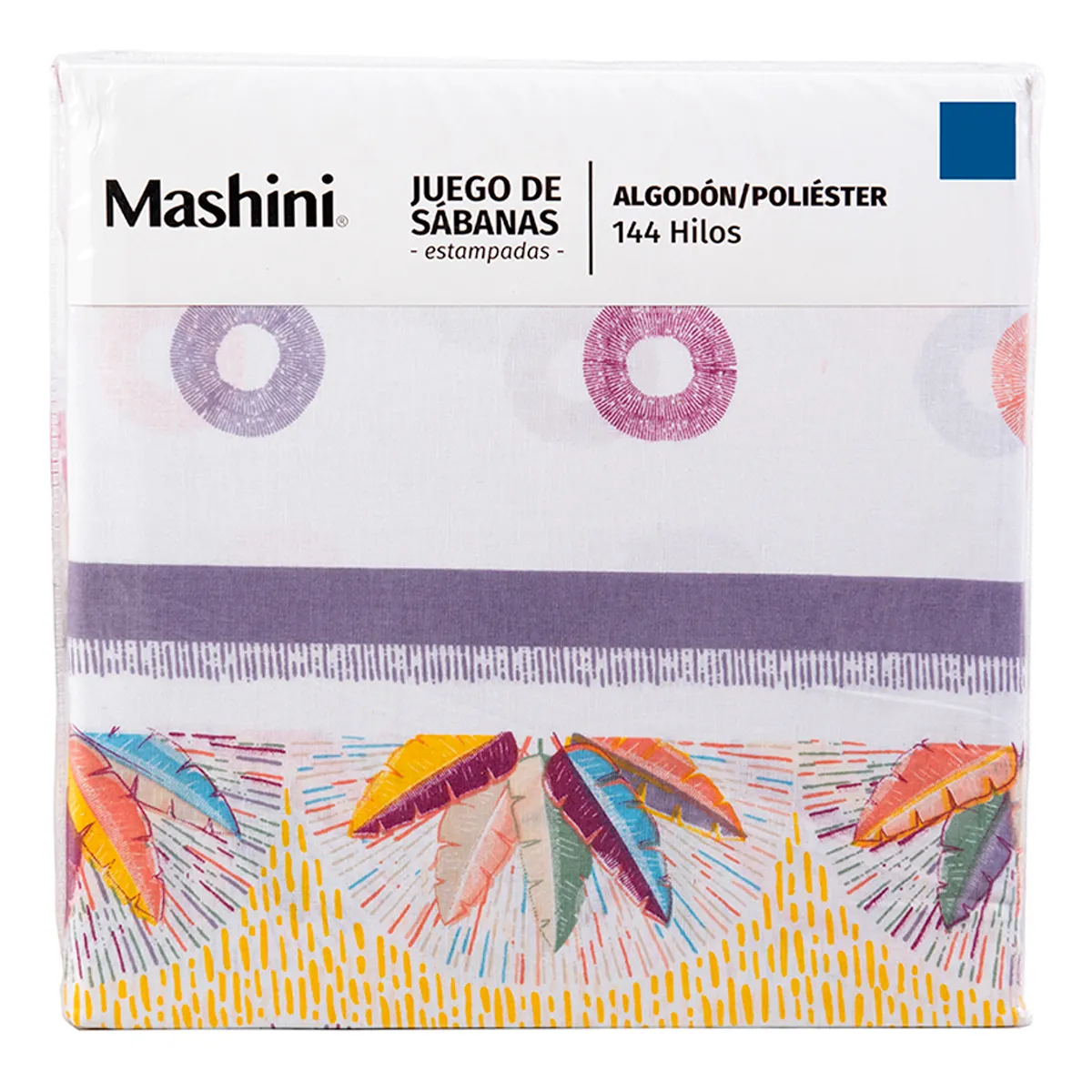 JUEGO DE SÁBANAS MASHINI ESTAMPADA 144 HILOS KING GORRION - 5