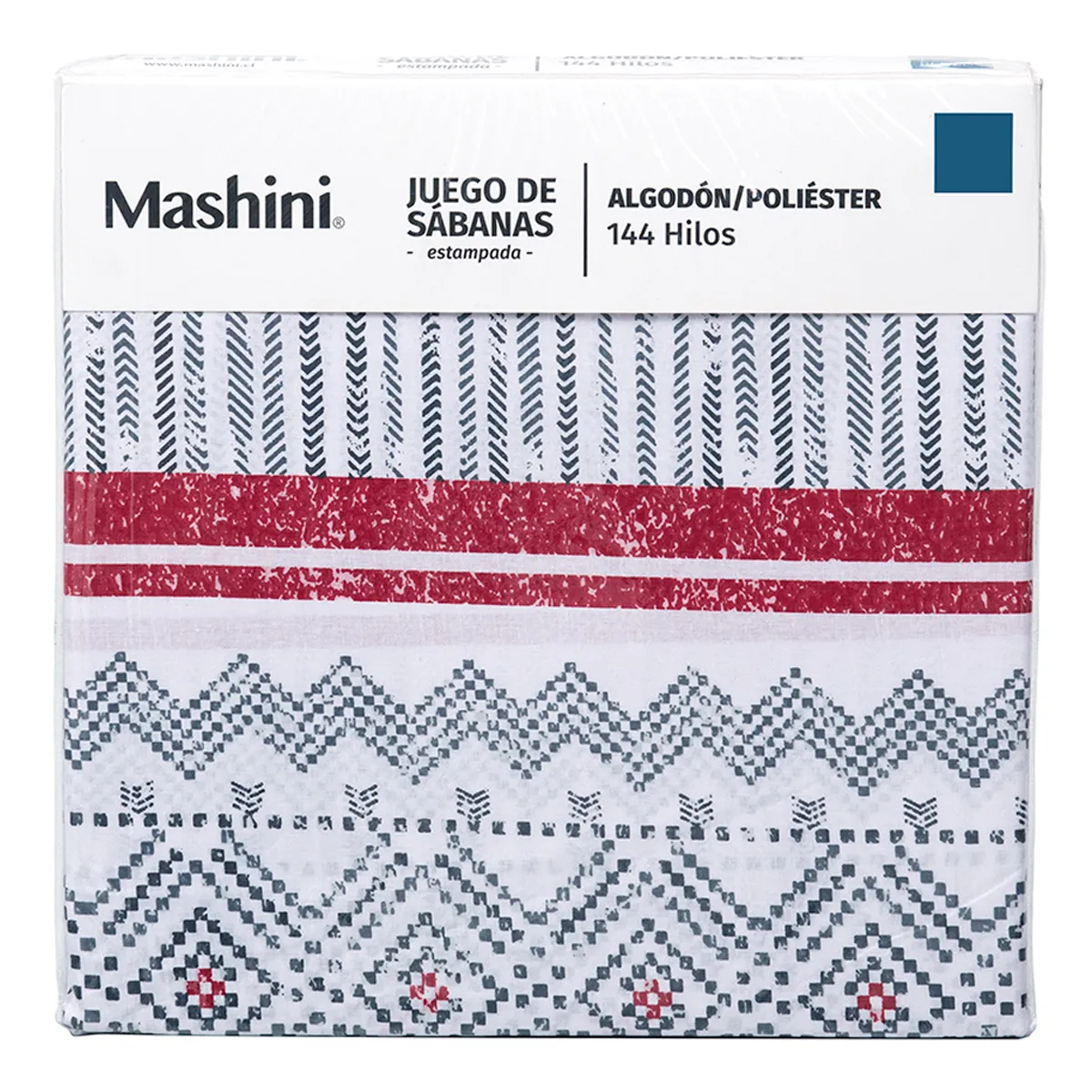 JUEGO DE SÁBANAS MASHINI ESTAMPADA 144 HILOS KING SNOW - 5