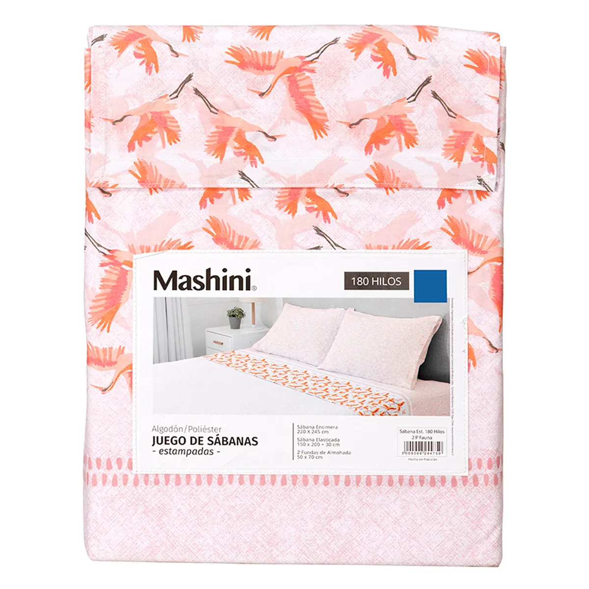 JUEGO DE SÁBANAS MASHINI 180 HILOS 1.5 PLAZAS FAUNA - 5