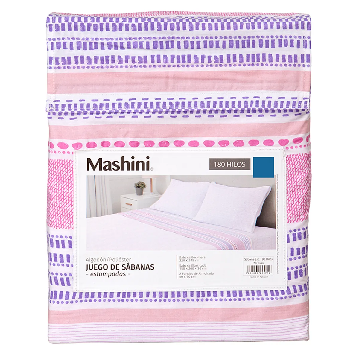JUEGO DE SÁBANAS MASHINI 180 HILOS 2 PLAZAS LIRIO - 5