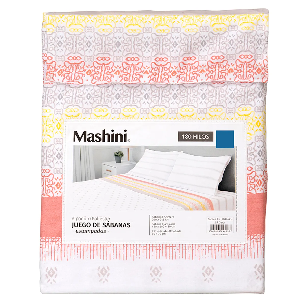 JUEGO DE SÁBANAS MASHINI 180 HILOS KING CITRUS - 5
